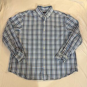 Vineyard Vines Plaid Whale Shirt Men’s 2XL XXL Button Down Shirt Blue Navy